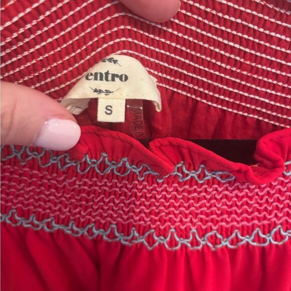 Anthropologie Entro Red and Pink Striped Dress - Picture 4 of 5